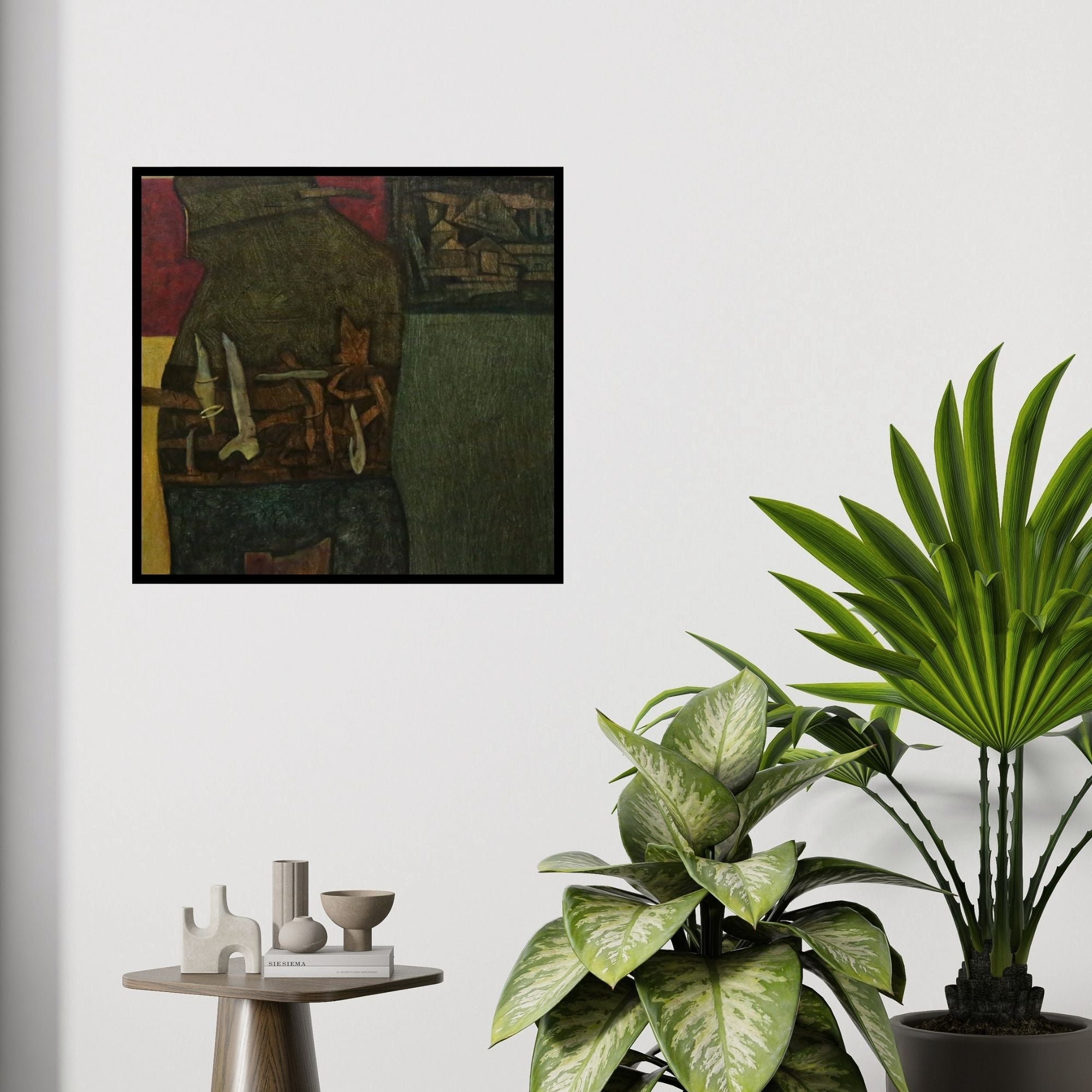 In-situ view of Umesh Bhoi's 'Untitled 1 (Earth and Sky: An Abstract Composition)' painting in a room