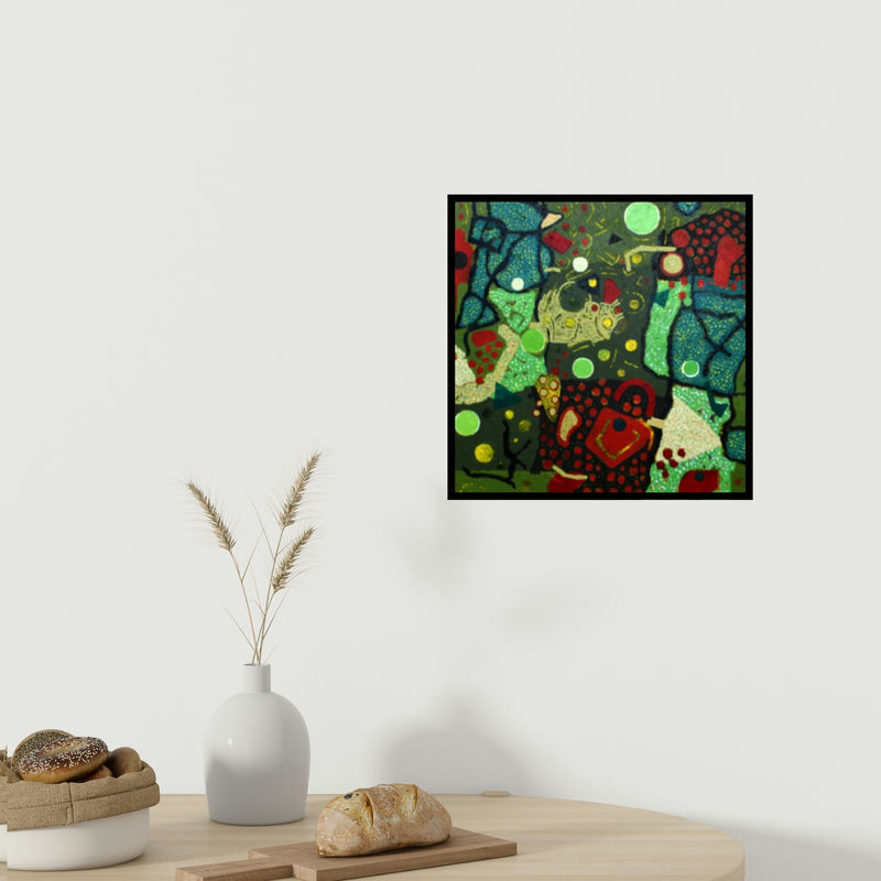 In-situ view of Pankaj Kumar Singh's 'Untitled 1' painting in a room