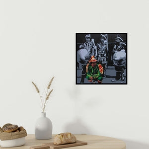 In-situ view of Sujit Karmakar's 'Untitled 1 (Urban Tapestry)' painting in a room