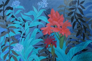 Untitled 1 (Exotic Beauty**) by Gopal roy, Original Acrylic Nature Painting on Canvas, Small Horizontal Wall Art