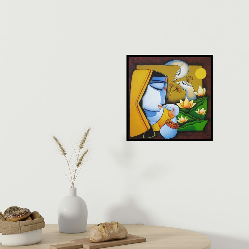 In-situ view of Arvind R Mahajan's 'Untitled 10' painting in a room