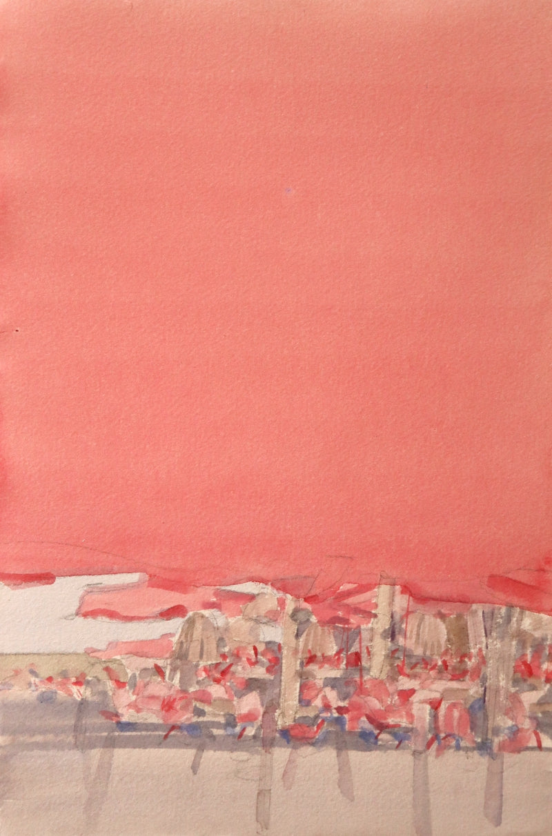 Untitled 10' abstract watercolor painting by artist Sameer Bhitale, 11x7 inch, on paper