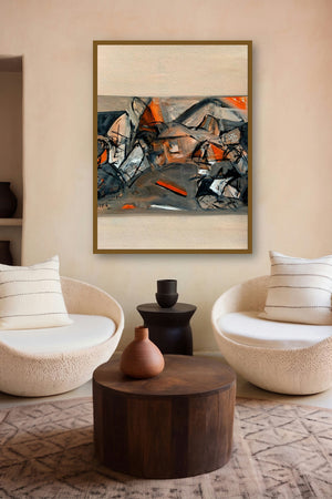 Untitled 104 (modern abstract art) by artist Vivek Nimbolkar displayed in a Curated gallery