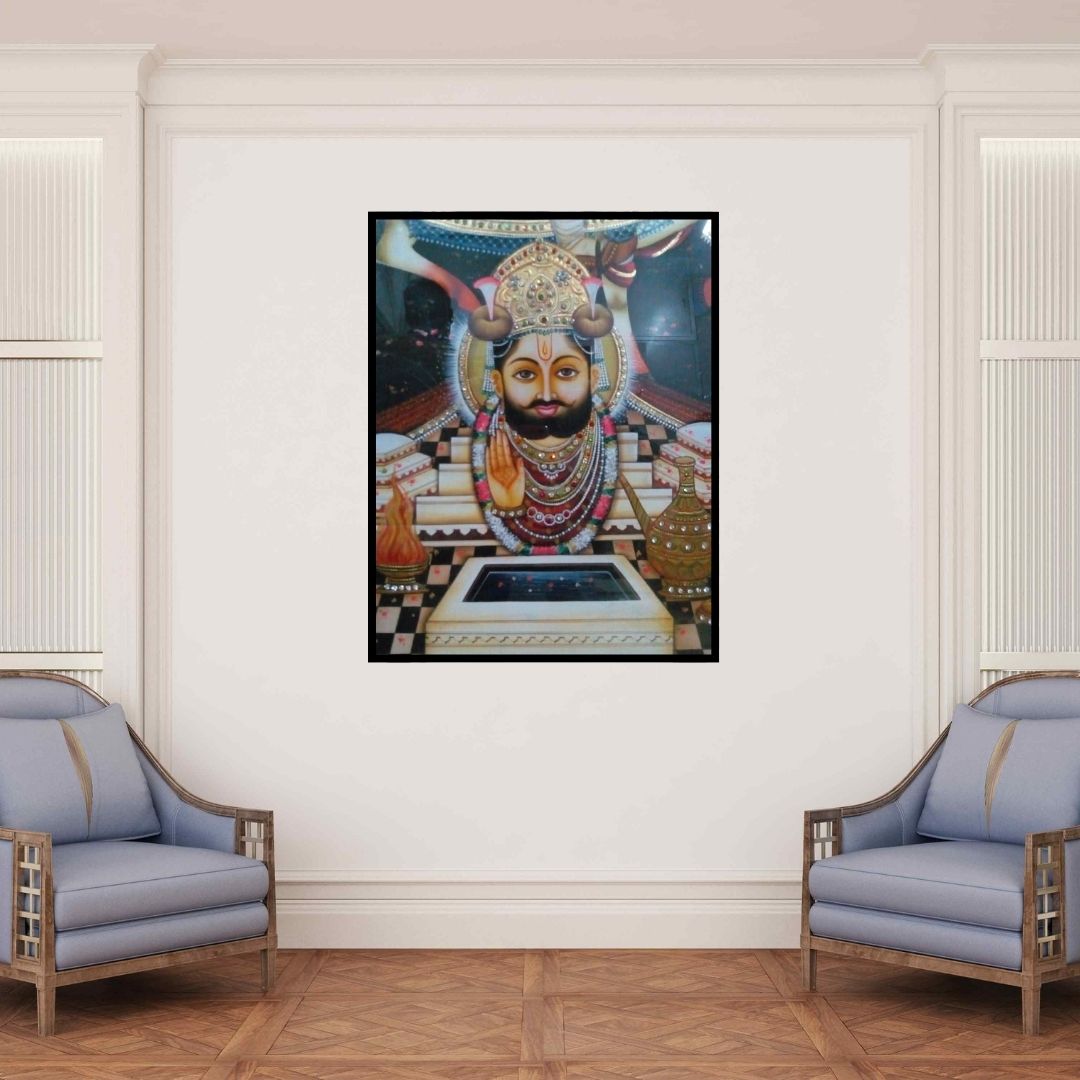 In-situ view of Rajendra Khanna's 'Untitled (Divine Presence)' painting in a room