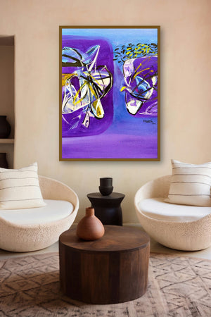 Untitled 107 (modern abstract painting) by artist Vivek Nimbolkar displayed in a Designer gallery