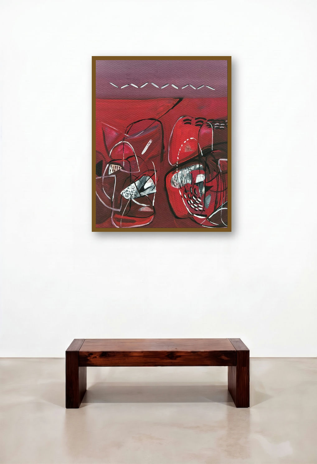 Untitled 108 (modern art) by artist Vivek Nimbolkar displayed in a Contemporary Study