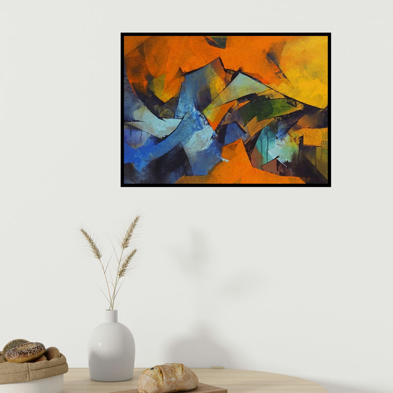 In-situ view of Siddhesh Rane's 'Untitled 109' painting in a room