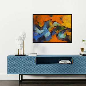 Preview of 'Untitled 109' Painting by Siddhesh Rane shown on a wall in a furnished room.