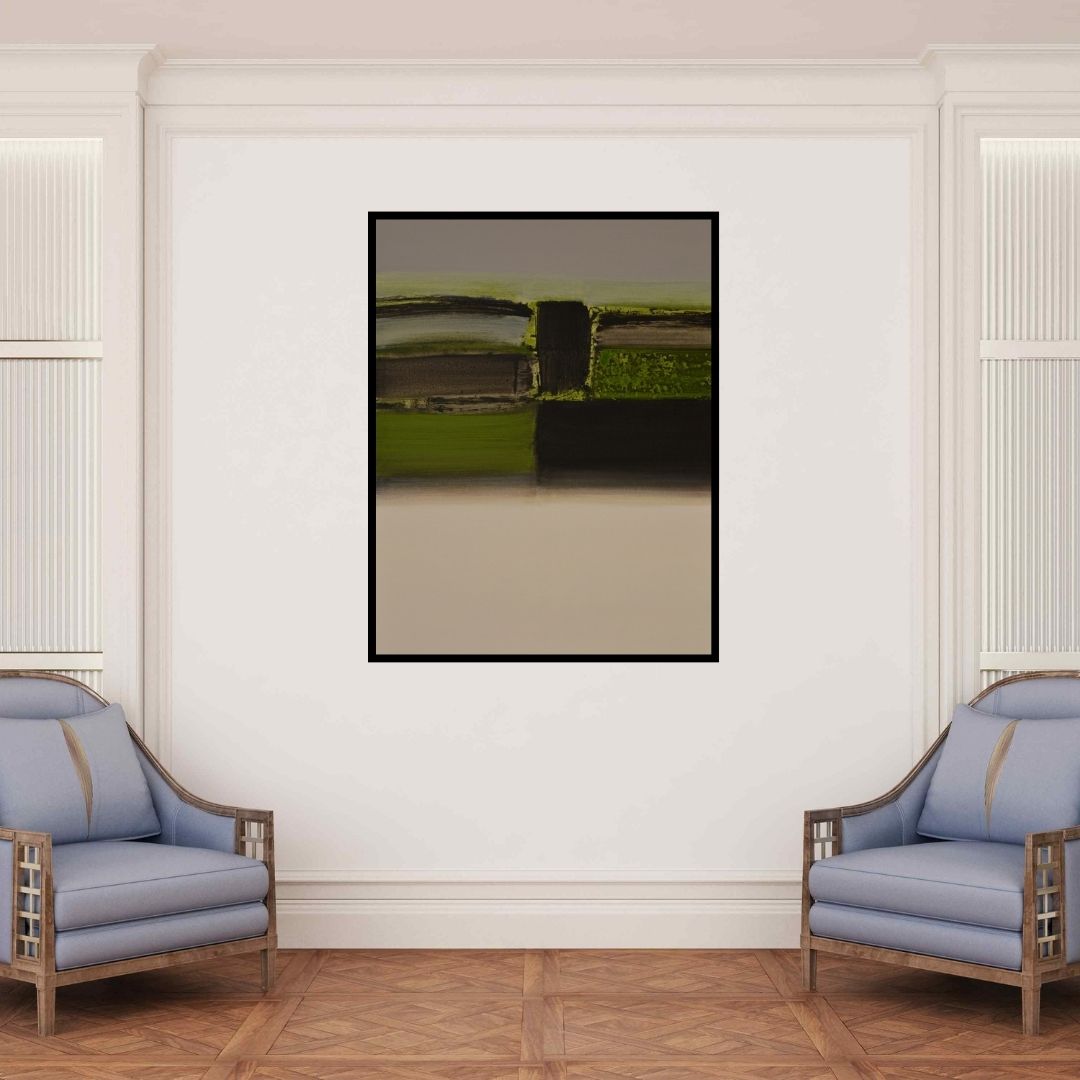 In-situ view of Yogesh Patil's 'Untitled 11' painting in a room