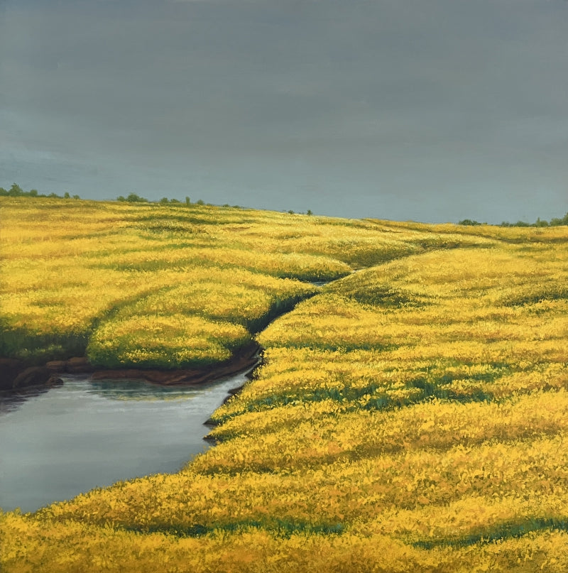 Untitled 11' nature acrylic painting by artist Ramdas Thorat, 36x36 inch, on canvas