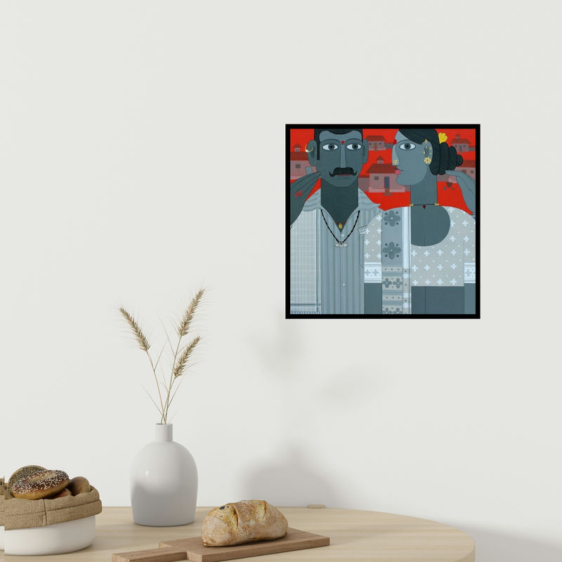 In-situ view of Narsimlu Kandi's 'Untitled 11' painting in a room