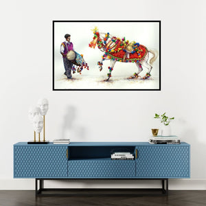 Preview of 'Untitled 11' Painting by Siva Balan shown on a wall in a furnished room.