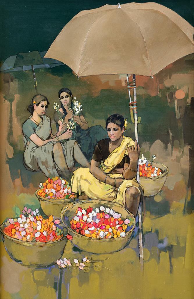 Figurative acrylic painting titled 'Untitled 11', 52x34 inches, by artist Satyajeet Varekar on Canvas