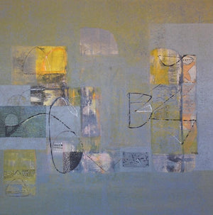 Abstract acrylic painting titled 'Untitled 11', 48x48 inches, by artist Vivek Nimbolkar on Canvas