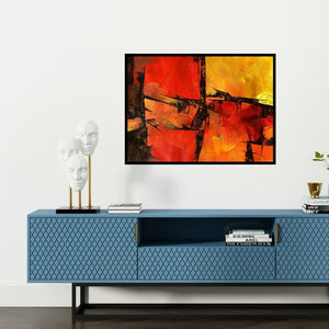 Preview of 'Untitled 110' Painting by Siddhesh Rane shown on a wall in a furnished room.