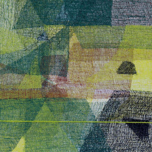 Untitled 113 (Interwoven Layers) by Vivek Nimbolkar, Original Mixed Media Abstract Painting on Canvas, X-Small Square Wall Art