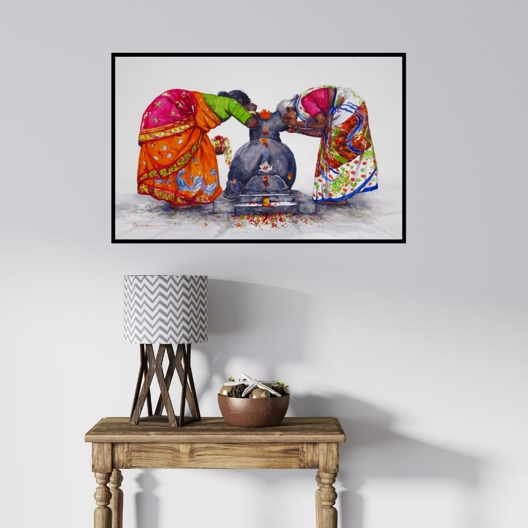 In-situ view of Siva Balan's 'Untitled 12' painting in a room