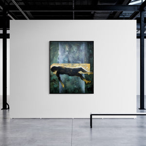 In-situ view of Sajal Patra's 'Untitled 12 (The Passage**)' painting in a room