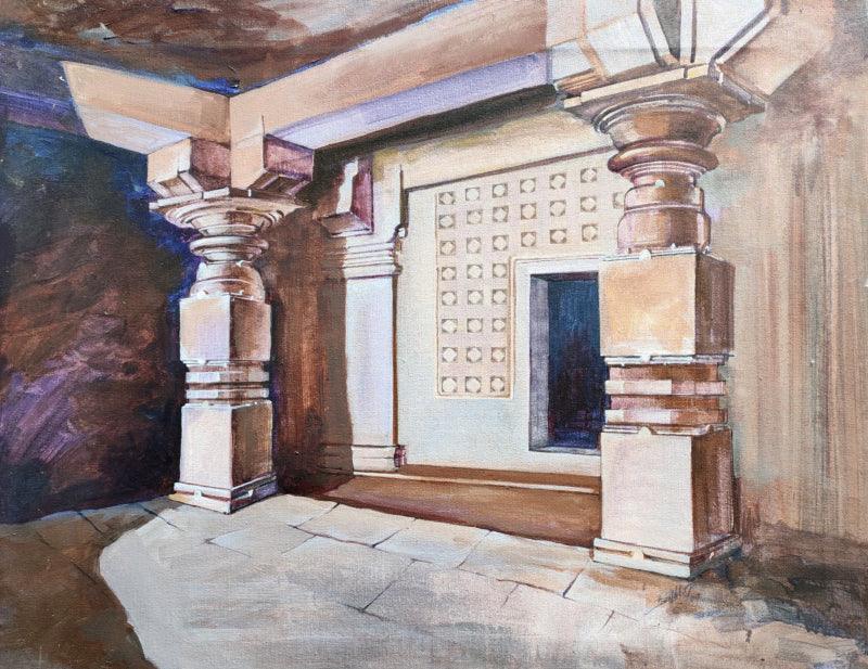 Landscape acrylic painting titled 'Untitled 12', 24x30 inches, by artist Balaji G. Bhange on Canvas