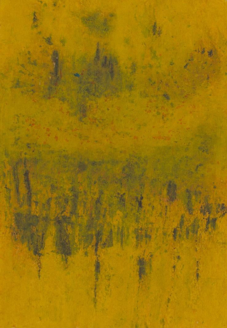 'Untitled 12' abstract acrylic painting by artist Sharad Tarde, 19x13 inch, on paper