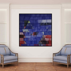 In-situ view of Vivek Nimbolkar's 'Untitled 120 (Shifting Realities)' painting in a room