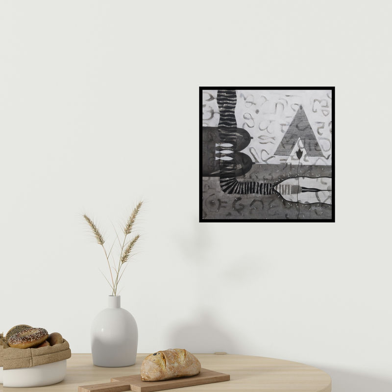 In-situ view of Narendra Jatav's 'Untitled 124 (Cosmic Tapestry)' painting in a room