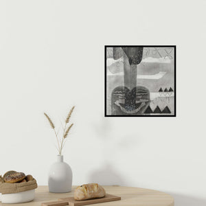 In-situ view of Narendra Jatav's 'Untitled 126 (Cosmic Tapestry)' painting in a room