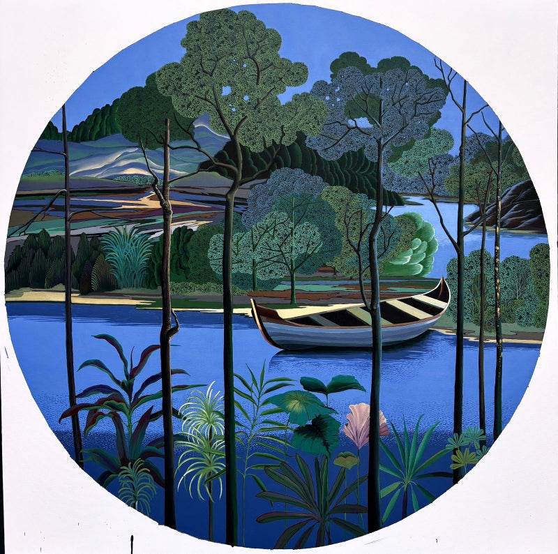 'Untitled 13' nature acrylic painting by artist Shaji Appukuttan, 60x60 inch, on canvas