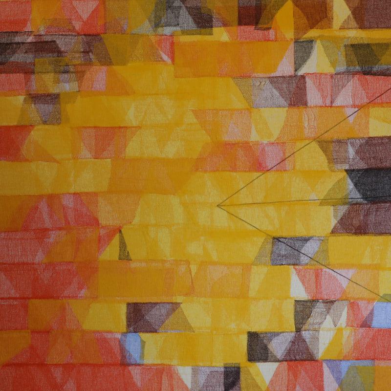 Abstract mixed media painting titled 'Untitled 135', 60x60 inches, by artist Vivek Nimbolkar on Canvas