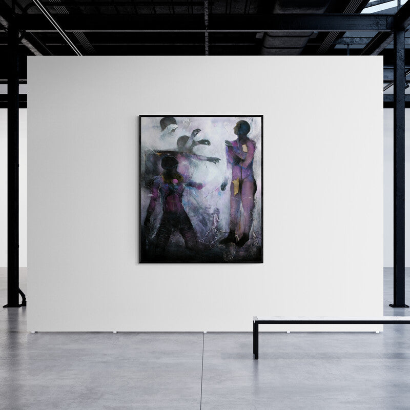 In-situ view of Sajal Patra's 'Untitled 15 (Interconnected Souls**)' painting in a room