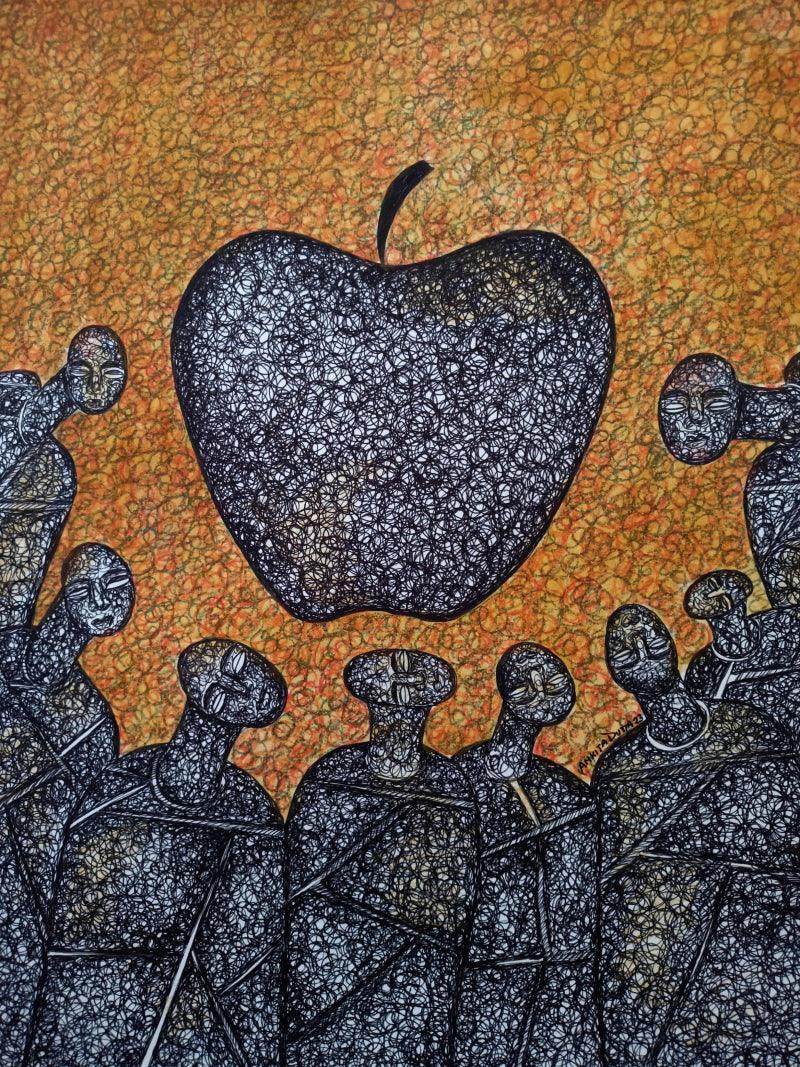 Figurative mixed media painting titled 'Untitled 15', 14x11 inches, by artist Ankita Dutta on Paper