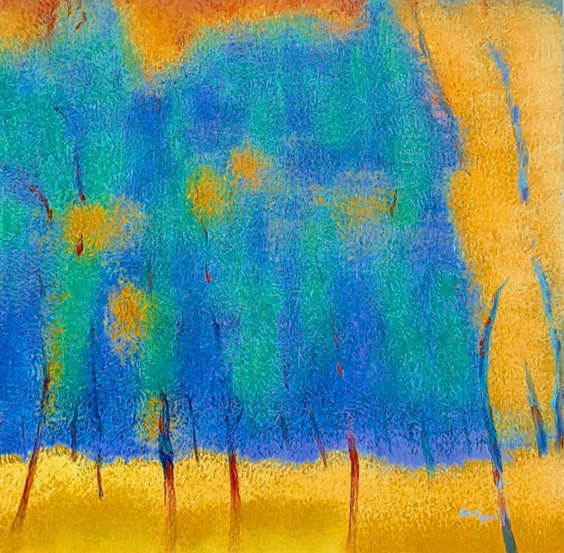 Untitled 15' nature acrylic painting by artist Vimal Chand, 36x36 inch, on canvas