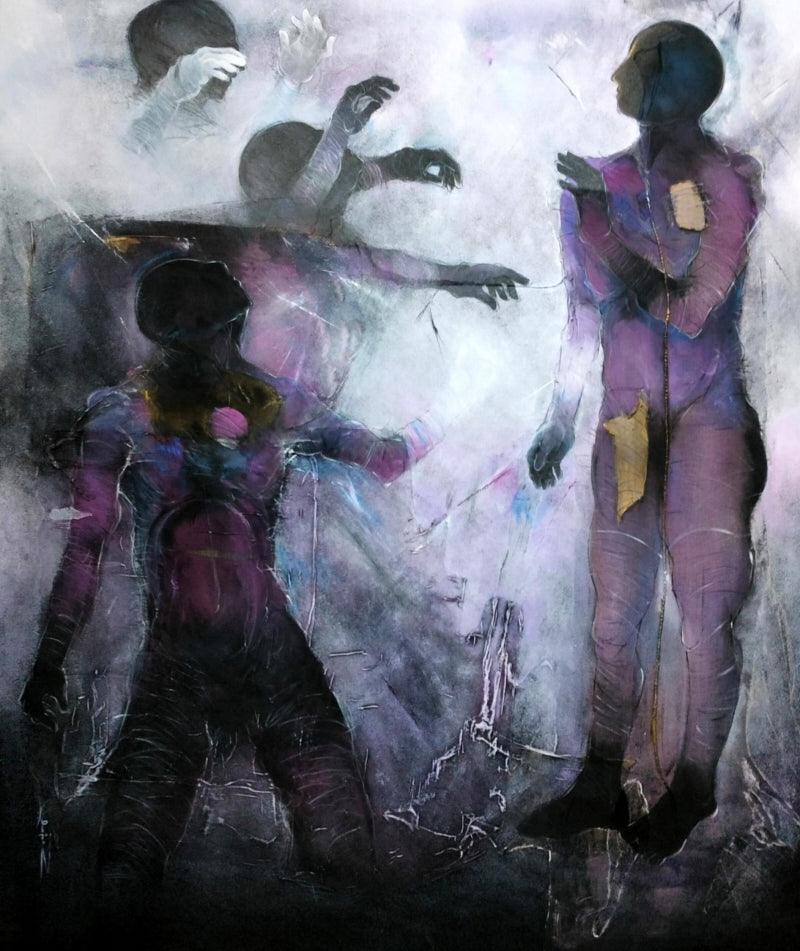 contemporary acrylic painting titled 'Untitled 15', 72x60 inches, by artist Sajal Patra on Paper