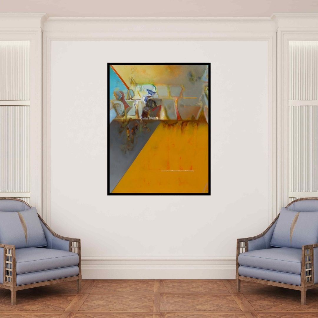 In-situ view of Shrikant Kadam's 'Untitled 152 (Untitled 156)' painting in a room