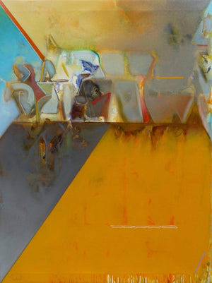 Abstract acrylic painting titled 'Untitled 152', 48x36 inches, by artist Shrikant Kadam on Canvas