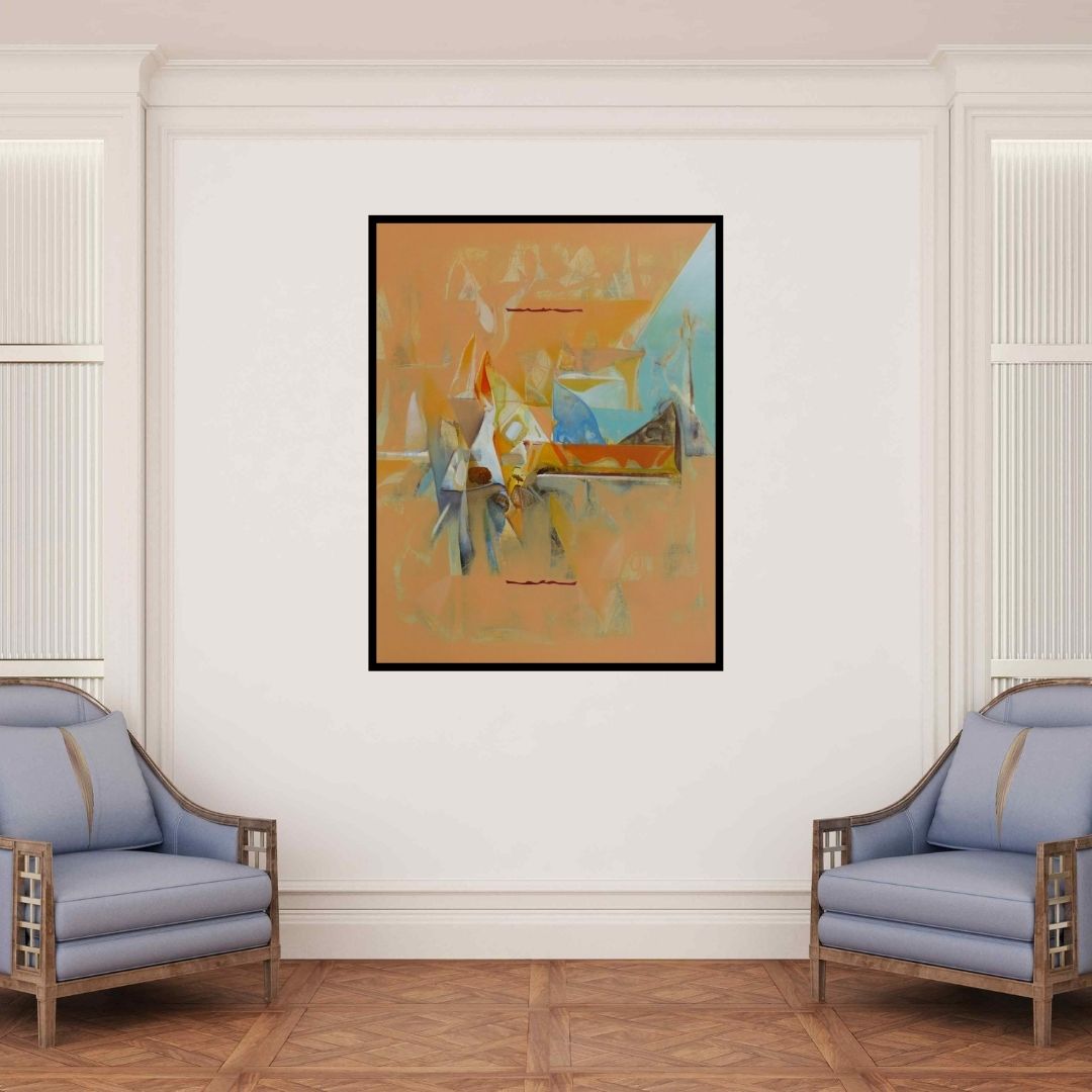 In-situ view of Shrikant Kadam's 'Untitled 153 (Untitled 155)' painting in a room