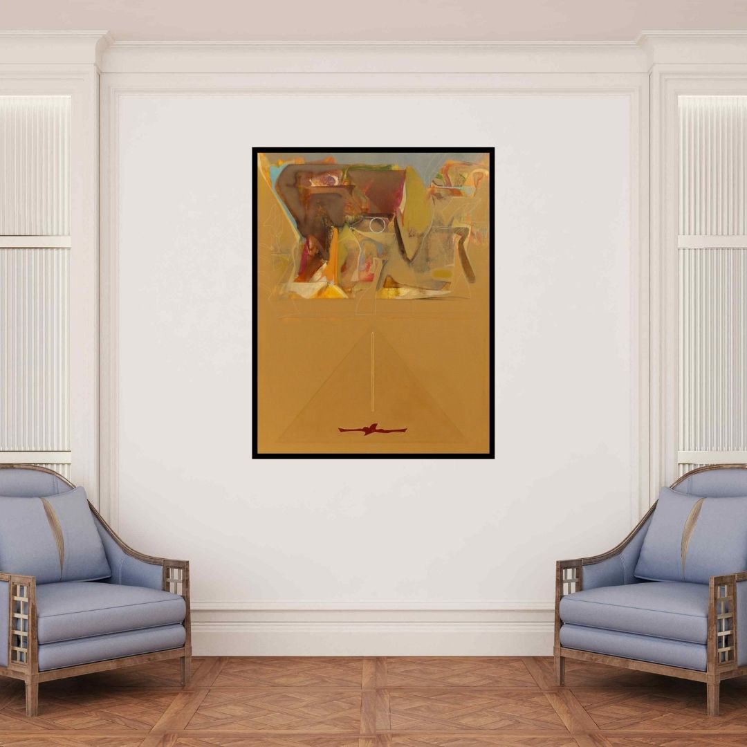 In-situ view of Shrikant Kadam's 'Untitled 156 (Mystic Landscape)' painting in a room