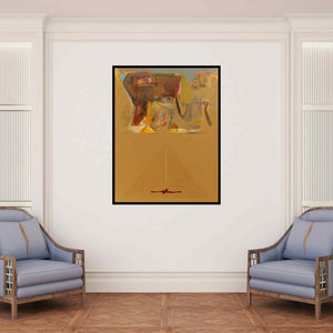 In-situ view of Shrikant Kadam's 'Untitled 156 (Mystic Landscape)' painting in a room