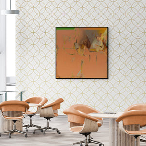 In-situ view of Shrikant Kadam's 'Untitled 158 (Ethereal Landscape)' painting in a room