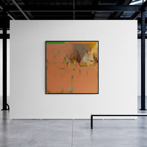 Shrikant Kadam's painting 'Untitled 158 (Ethereal Landscape)' displayed in a modern living room setting