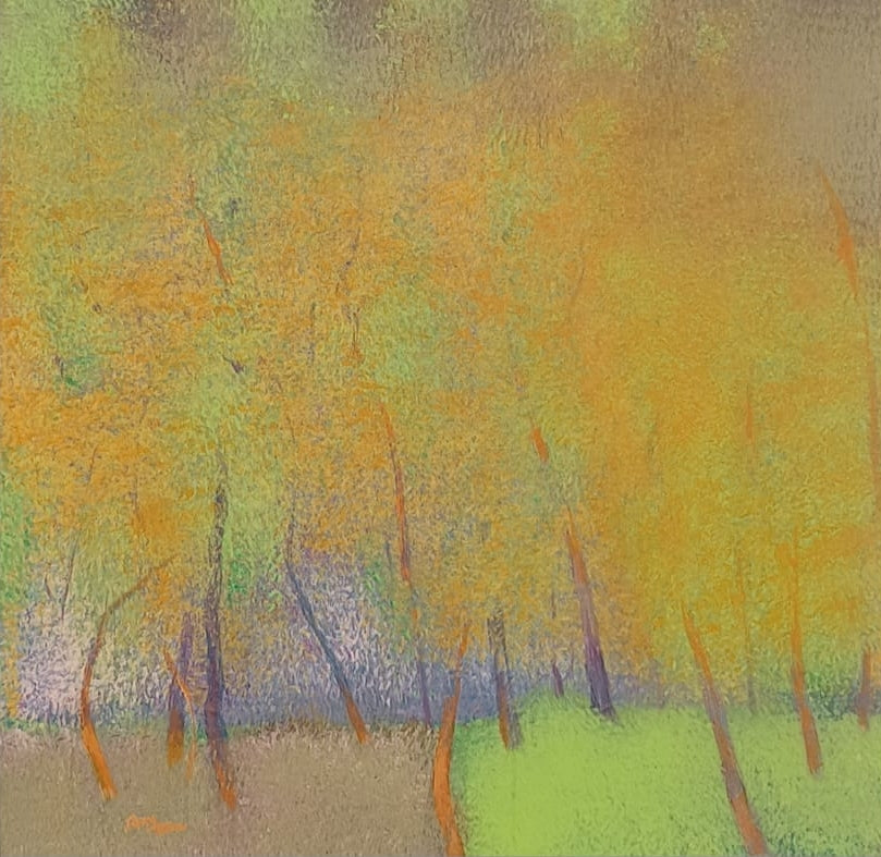 Untitled 16' nature acrylic painting by artist Vimal Chand, 36x36 inch, on canvas