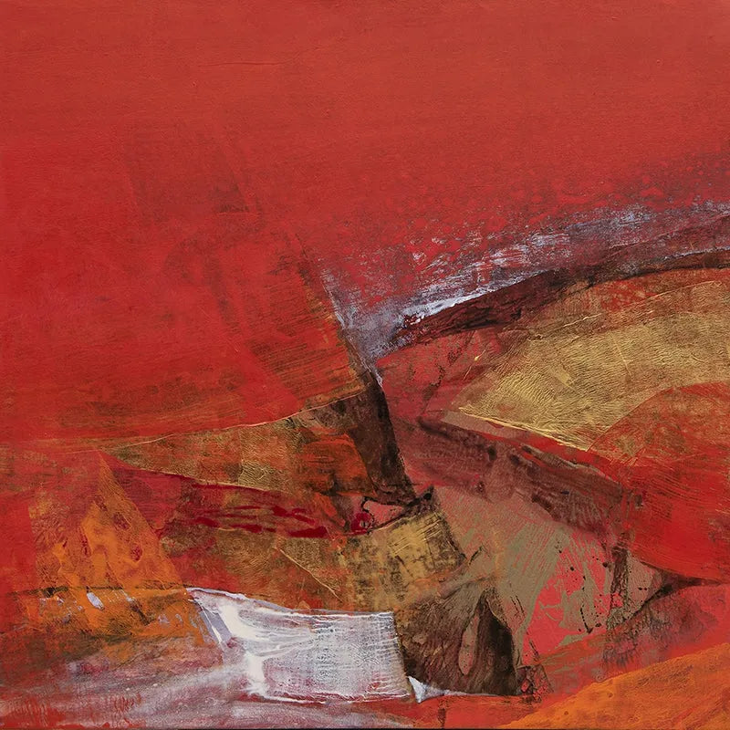 Abstract acrylic painting titled 'Untitled 160', 20x20 inch, by artist Siddhesh Rane on Canvas