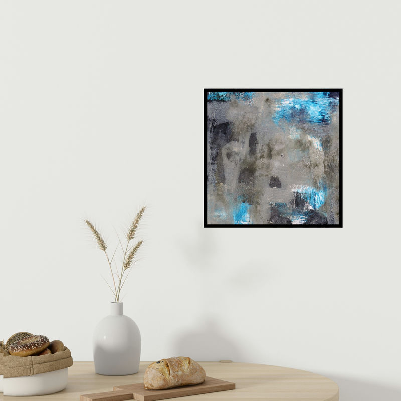 In-situ view of Nikhil Patil's 'Untitled (Urban Dusk)' painting in a room