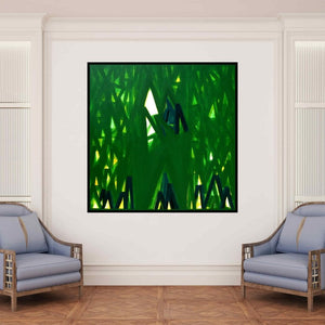 In-situ view of Ramesh Anand's 'Untitled 17 (Verdant Depth)' painting in a room