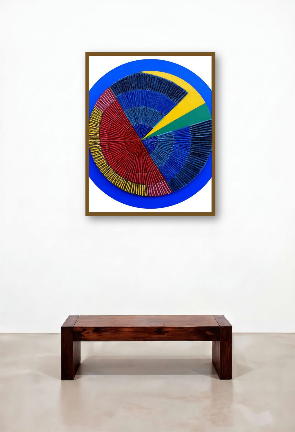Untitled 170 (Harmonious Hues) by artist Sandesh Khule displayed in a Contemporary Luxury Hallway