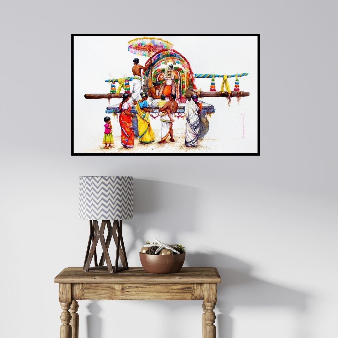 In-situ view of Siva Balan's 'Untitled 19' painting in a room