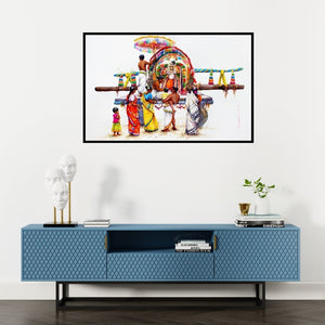 Preview of 'Untitled 19' Painting by Siva Balan shown on a wall in a furnished room.