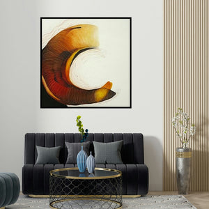 Seema Kadam's 'Untitled 2' painting visualized above a sofa in a contemporary room.