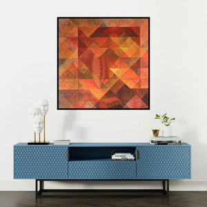 'Untitled 2' painting by Mansi Palshikar shown on a wall in a furnished room.