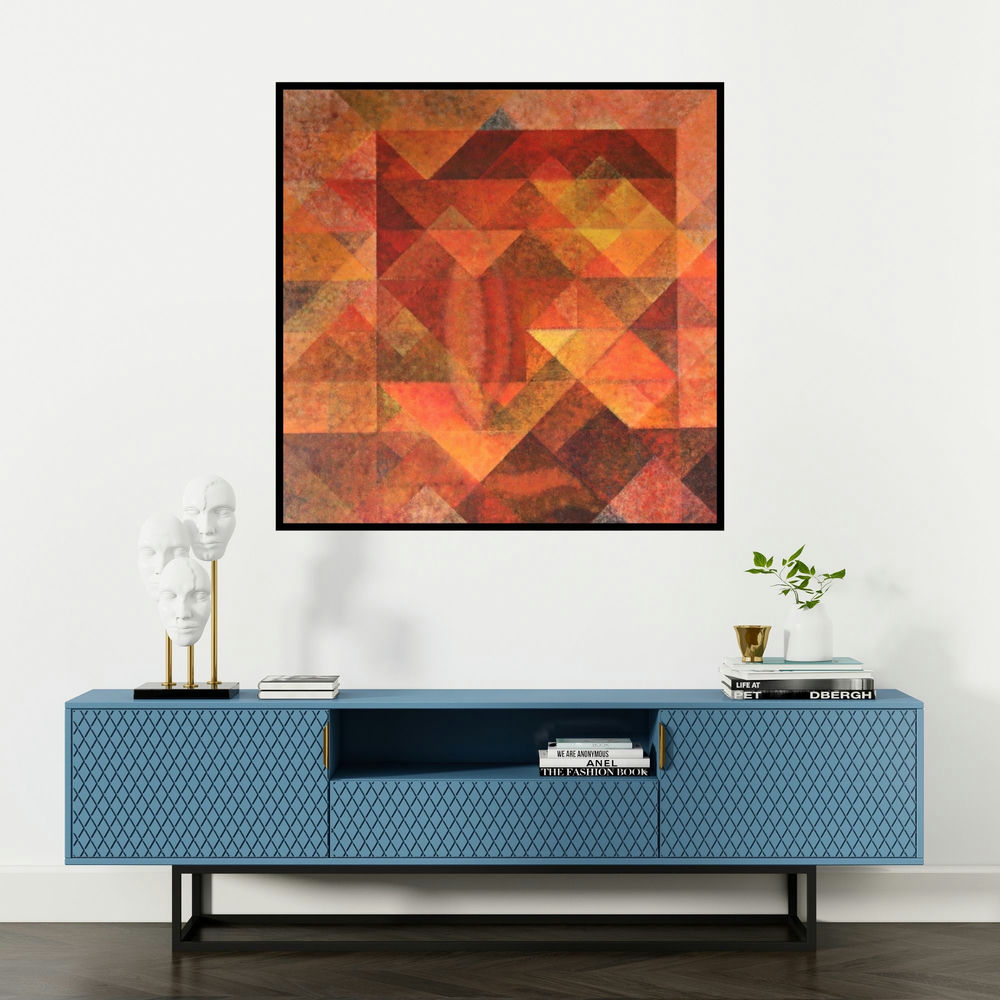 'Untitled 2' painting by Mansi Palshikar shown on a wall in a furnished room.